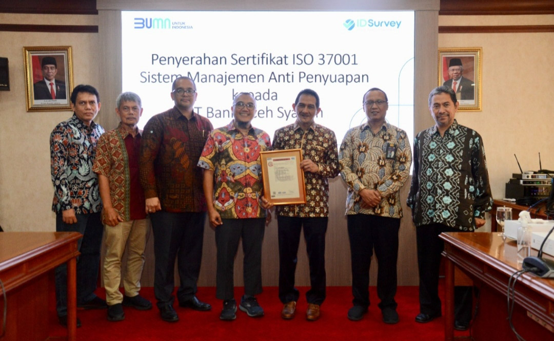 Bank Aceh Raih Sertifikasi SNI ISO 37001 Sistem Manajemen Anti Penyuapan