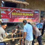 Sambut Hari Bhayangkara ke-77  Polres Aceh Utara Bedah Rumah Warga